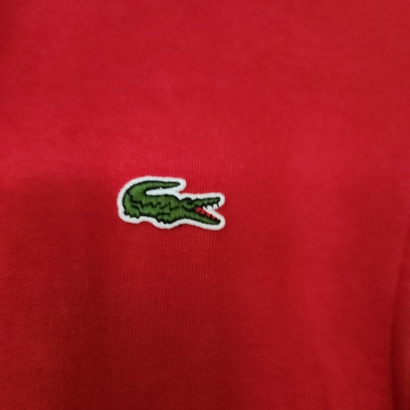 Used in good condition! Mens large red Lacoste Sport red fleece zipper hoodie - Picture 3 of 4